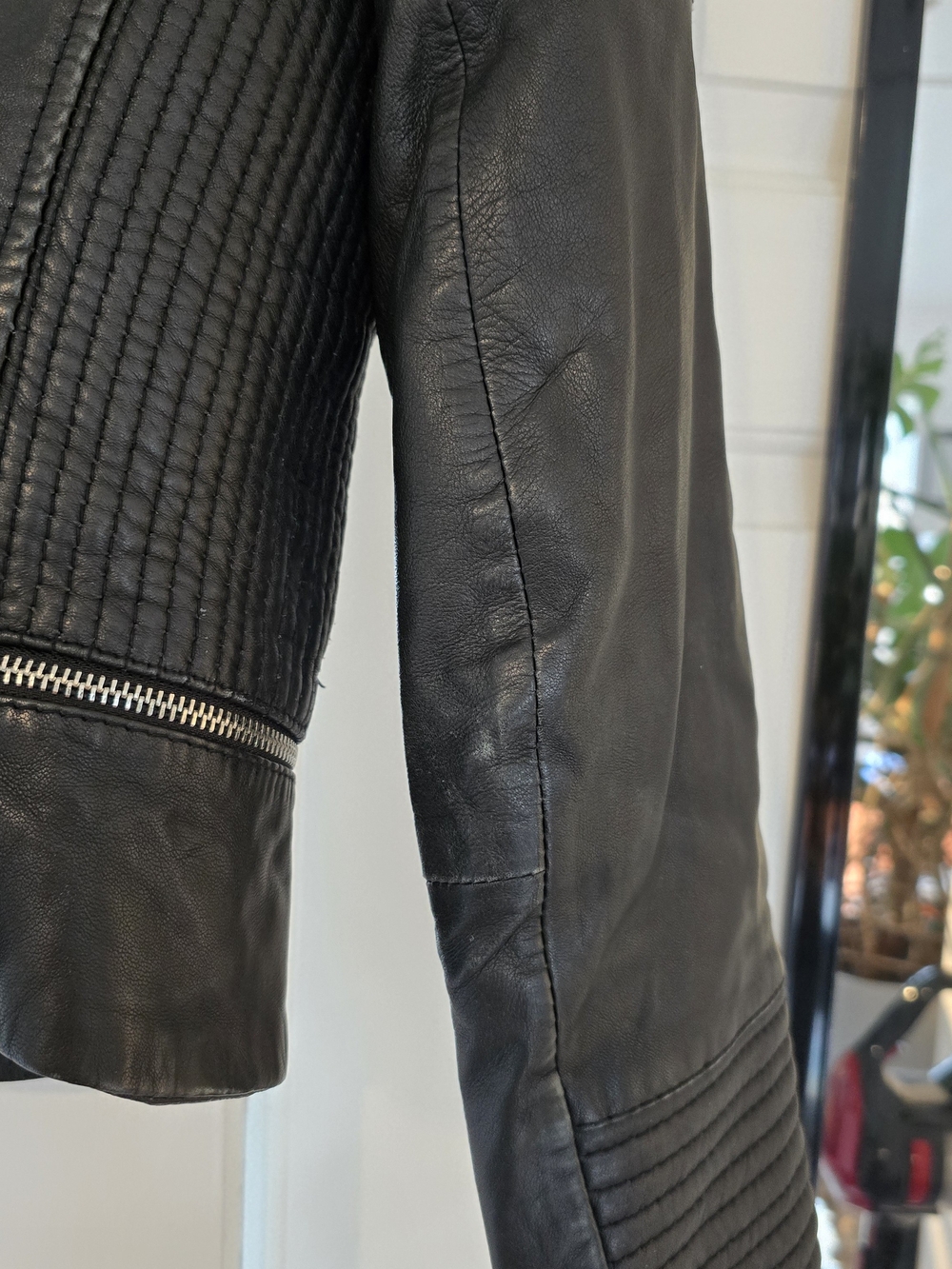 Zara Black Leather Moto Jacket - Picture 4 of 6